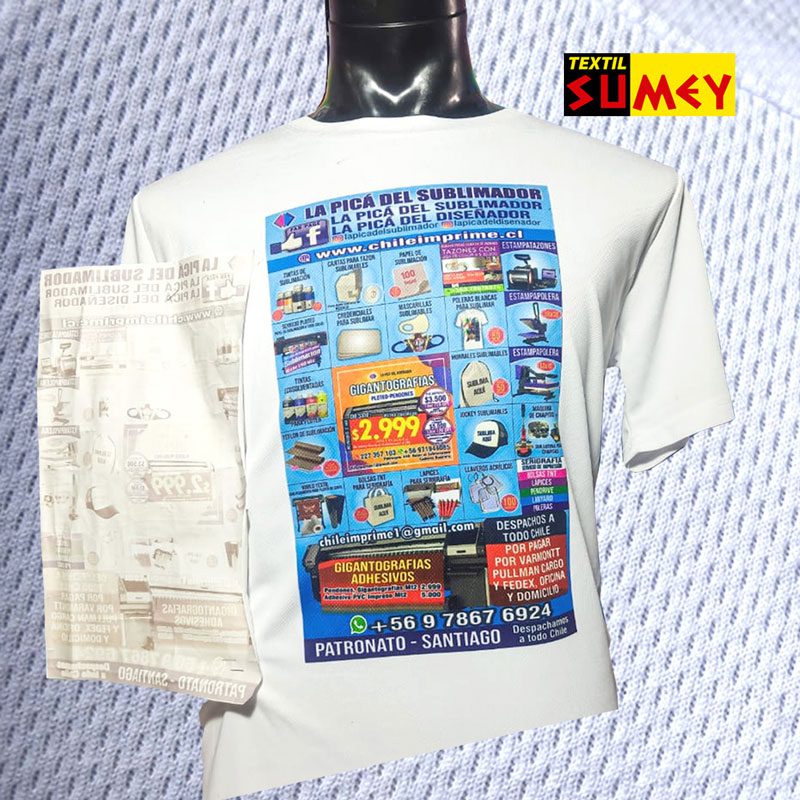 Polera DryFit 100% poliéster para Sublimar 2 Polera DryFit 100% poliéster para Sublimar - Imagen 2