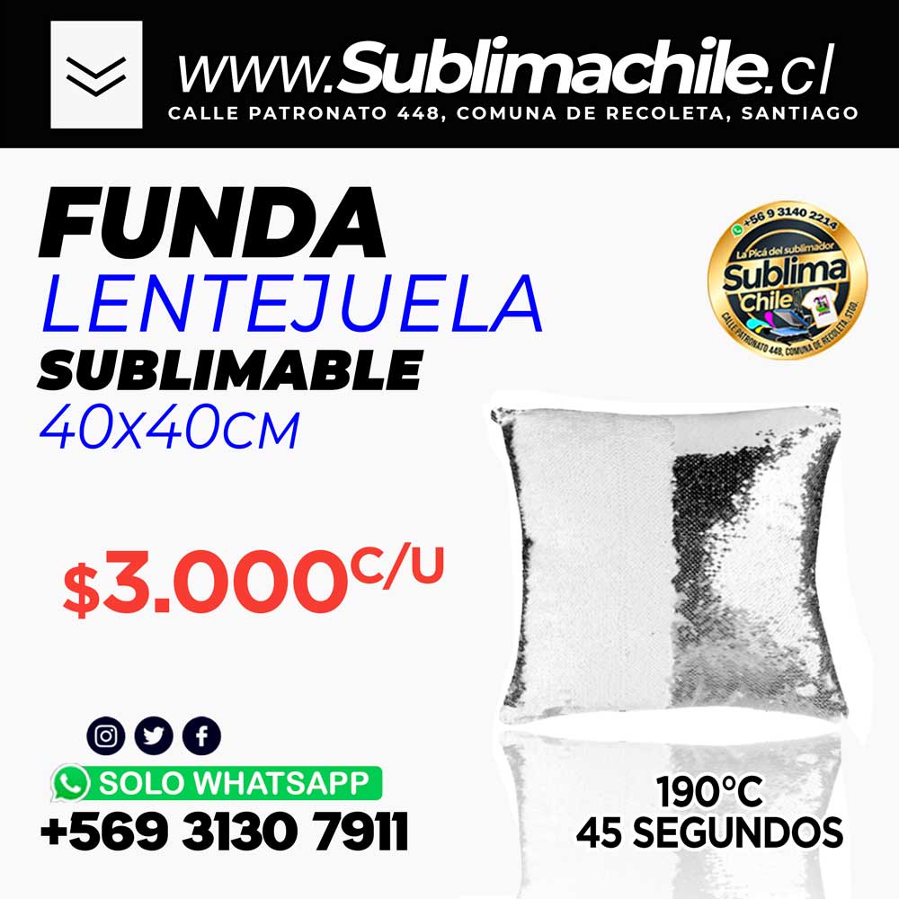 Funda Lentejuelas Sublimable 40x40 cm 1 Funda Lentejuelas Sublimable 40x40 cm