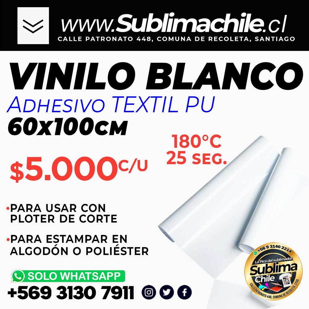 Vinilo Textil PU BLANCO con pegamento 60x100 cm. 1 Vinilo-Textil-PU-BLANCO