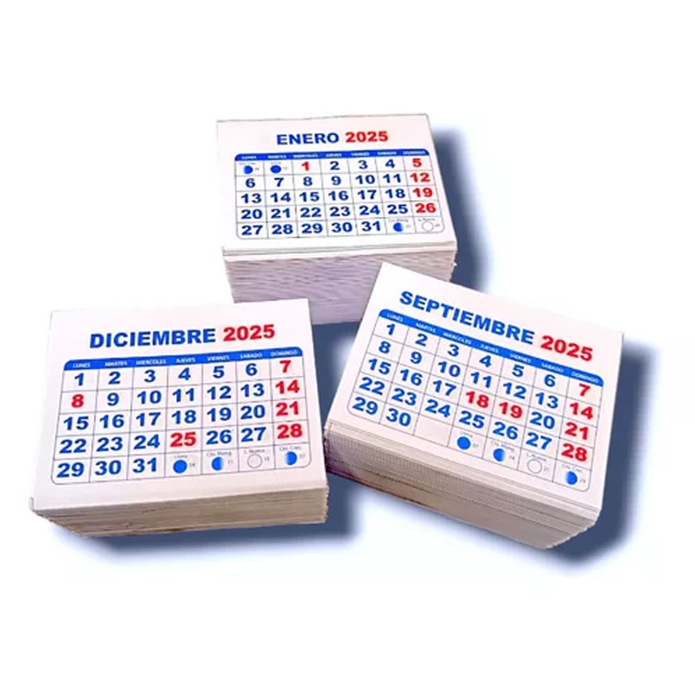 Mini Calendarios 100 unidades - 2025 1 Mini Calendarios 100 unidades - 2025