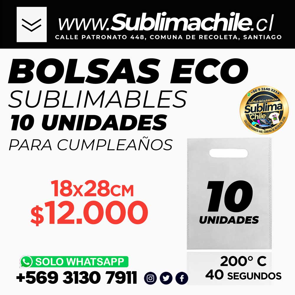 20 Bolsas Sublimables 18x28 cm 1 20 Bolsas Sublimables 18x28 cm