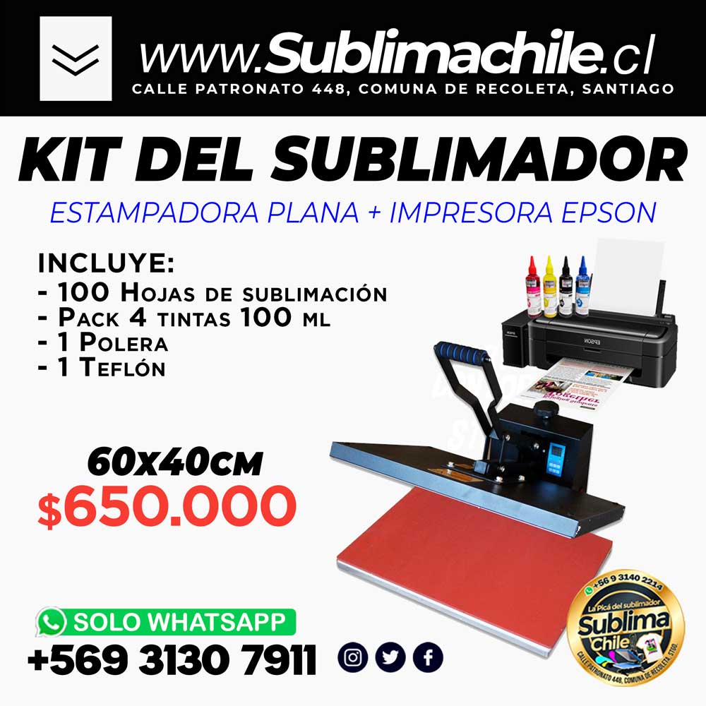 Kit del Sublimador N#2 Impresora + Maquina estampadora 60x40 1 Kit del Sublimador N#2 Impresora + Maquina estampadora 60x40
