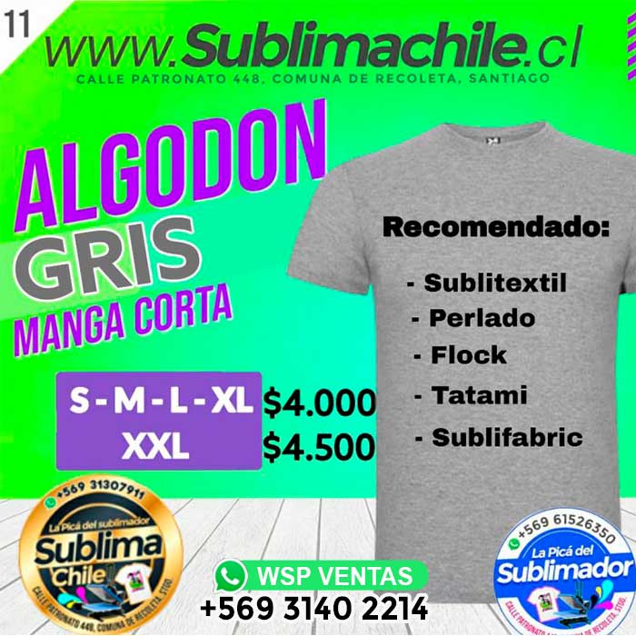 Polera algodón gris 1 Polera algodón gris