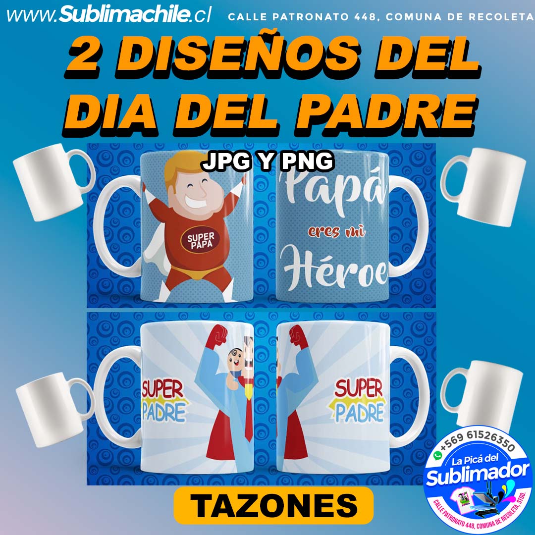 2 Diseños Día del Padre para Sublimar Tazones Editables - JPG y PSD 1 2 Diseños Día del Padre para Sublimar Tazones Editables - JPG y PSD