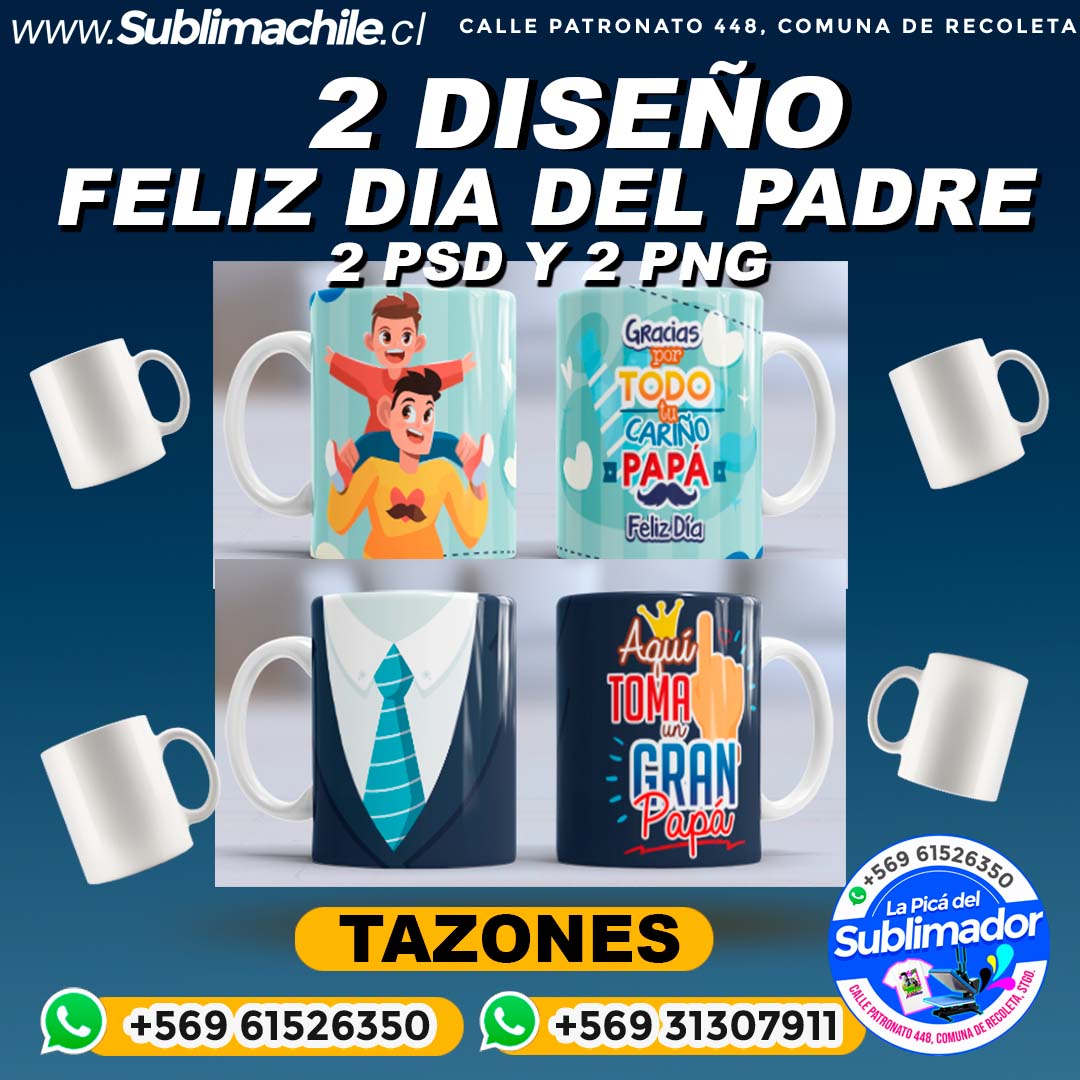 2 Diseños Dia del Padre para Sublimar Tazones Editable - PNG y PSD 1 2 Diseños Dia del Padre para Sublimar Tazones Editable - PNG y PSD