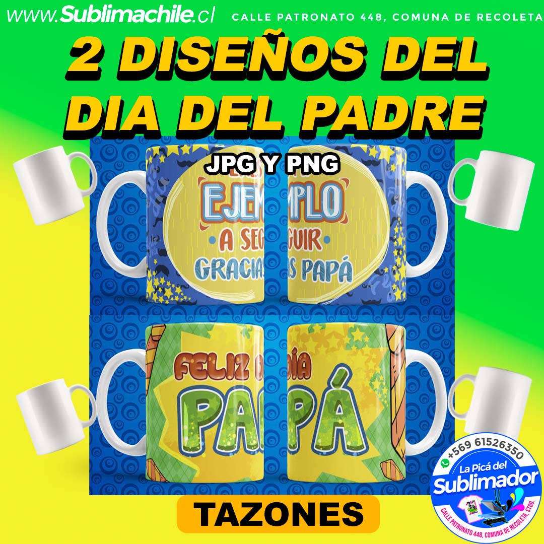 2 Diseños editables Dia del padre para Sublimar Tazones - JPG y PSD 1 2 Diseños editables Dia del padre para Sublimar Tazones - JPG y PSD