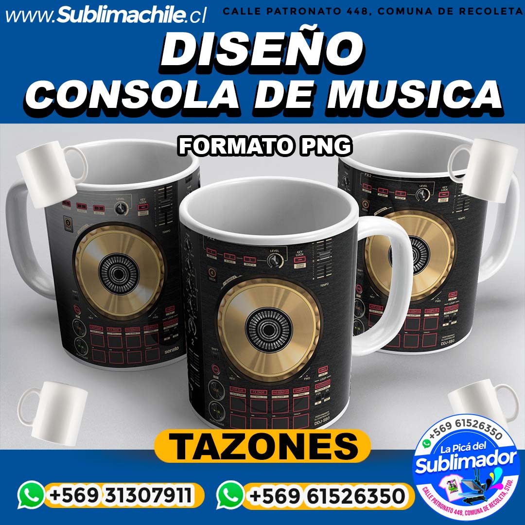 Diseño de Consola de Música para Sublimar Tazones - PNG 1 Diseño de Consola de Música para Sublimar Tazones - PNG