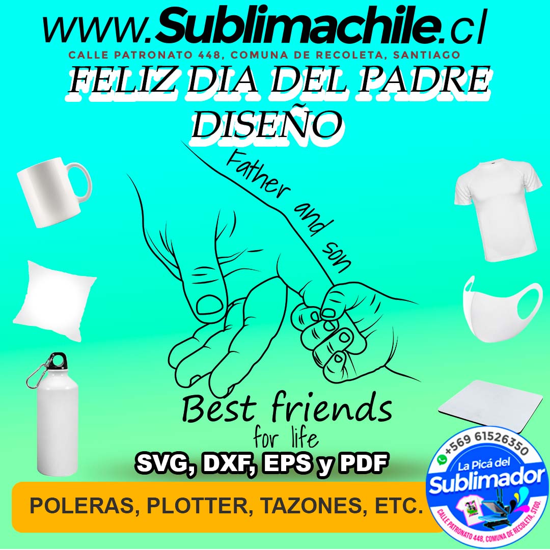 Diseño de Manos Día del Padre para Sublimar - SVG, DXF, EPS y PDF 1 Diseño de Manos Día del Padre para Sublimar - SVG, DXF, EPS y PDF