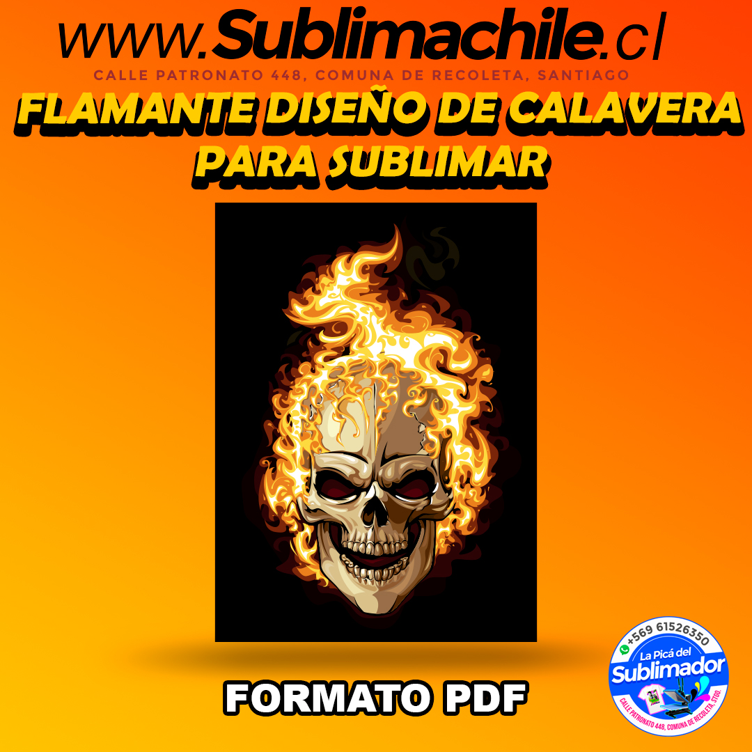 Un diseño de calavera en llamas para sublimar - PDF 1 Un diseño de calavera en llamas para sublimar - PDF