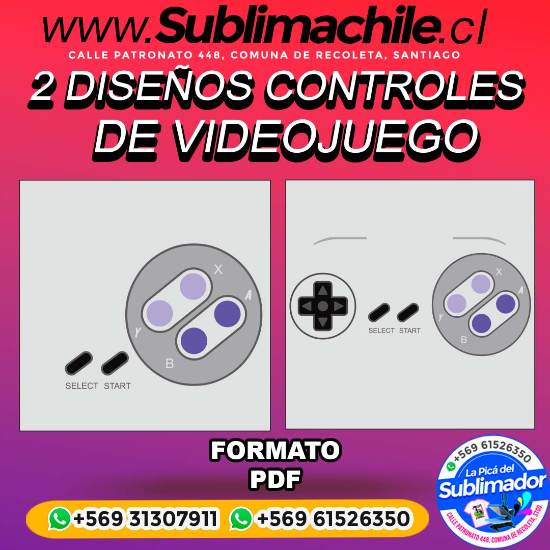2 Diseños de Controles de Videojuegos paras Sublimar Cojines Editable en CDR - PDF 1 2 Diseños de Controles de Videojuegos paras Sublimar Cojines Editable en CDR - PDF