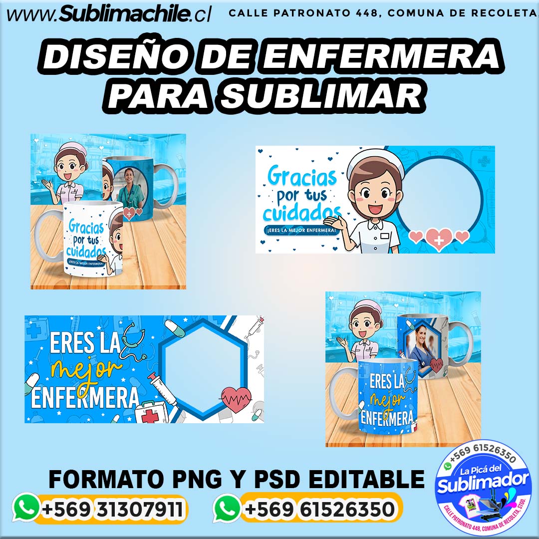 2 diseños para la mejor enfermera para sublimar tazones - PNG Y PSD EDITABLE 1 2 diseños para la mejor enfermera para sublimar tazones - PNG Y PSD EDITABLE