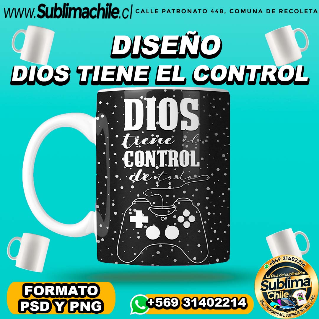 Diseño de Dios tiene el Control para Sublimar en Tazones Editable - PNG y PSD 1 Diseño de Dios tiene el Control para Sublimar en Tazones Editable - PNG y PSD