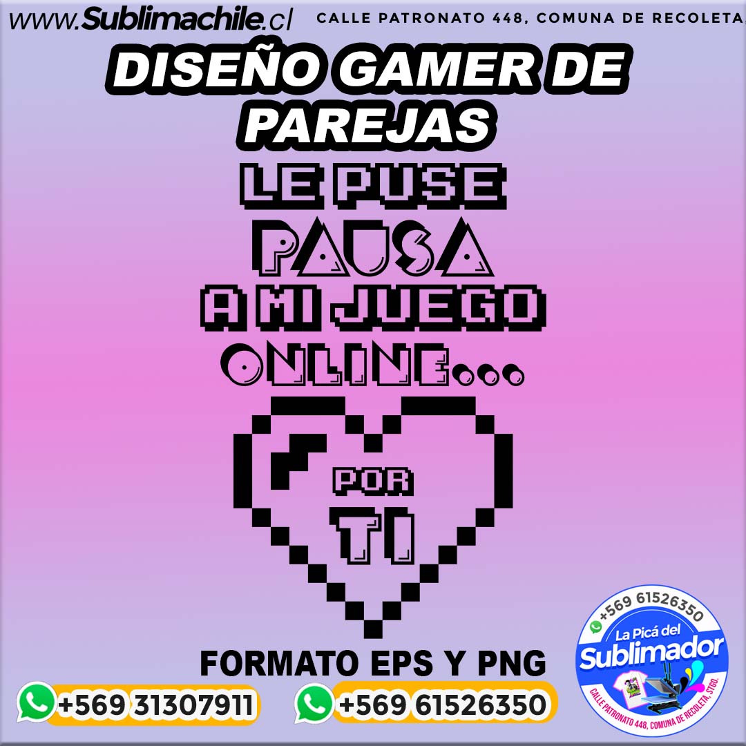 Diseño gamer de parejas para sublimar - EPS Y PNG 1 Diseño gamer de parejas para sublimar - EPS Y PNG