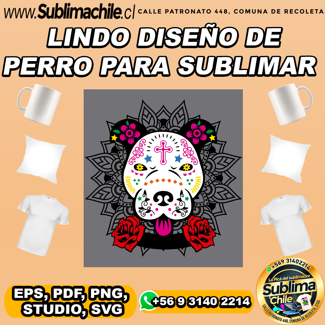 Hermoso diseño de perrito para sublimar - EPS, PDF, PNG, STUDIO, SVG 1 Hermoso diseño de perrito para sublimar - EPS, PDF, PNG, STUDIO, SVG