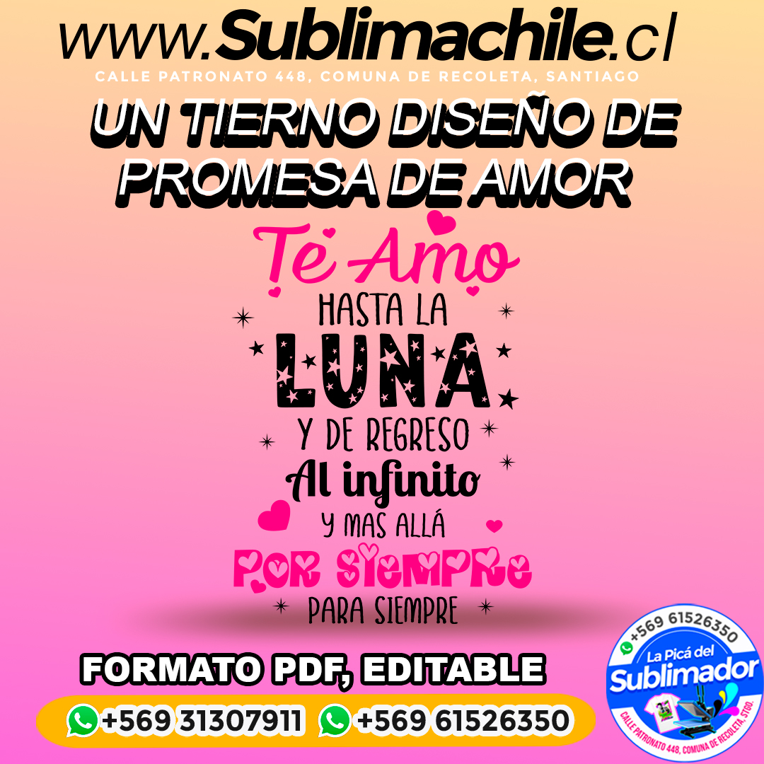 Un tierno diseño para prometer amor para sublimar - PDF, EDITABLE 1 Un tierno diseño para prometer amor para sublimar - PDF, EDITABLE