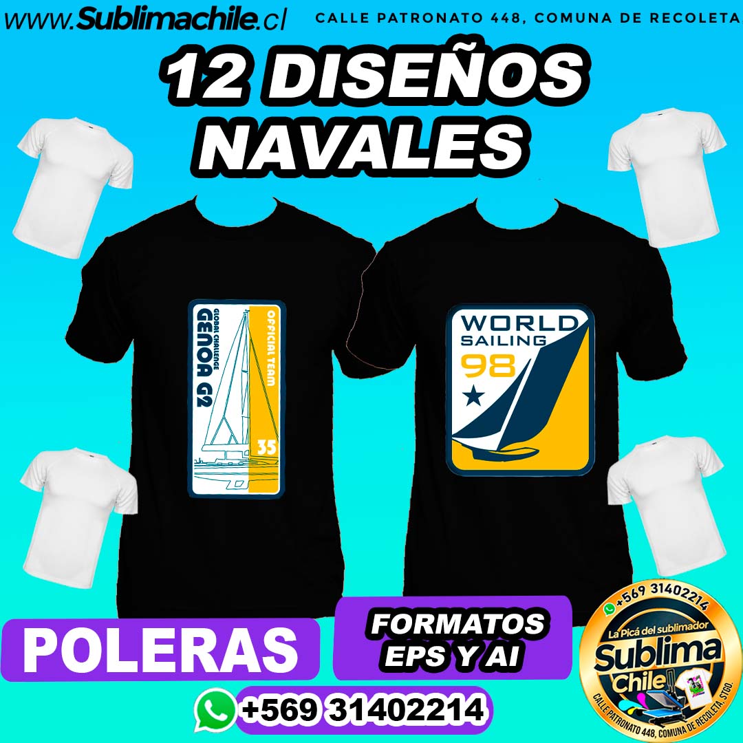 12 Diseños Naval para Sublimar en Poleras - EPS y AI 1 12 Diseños Naval para Sublimar en Poleras - EPS y AI