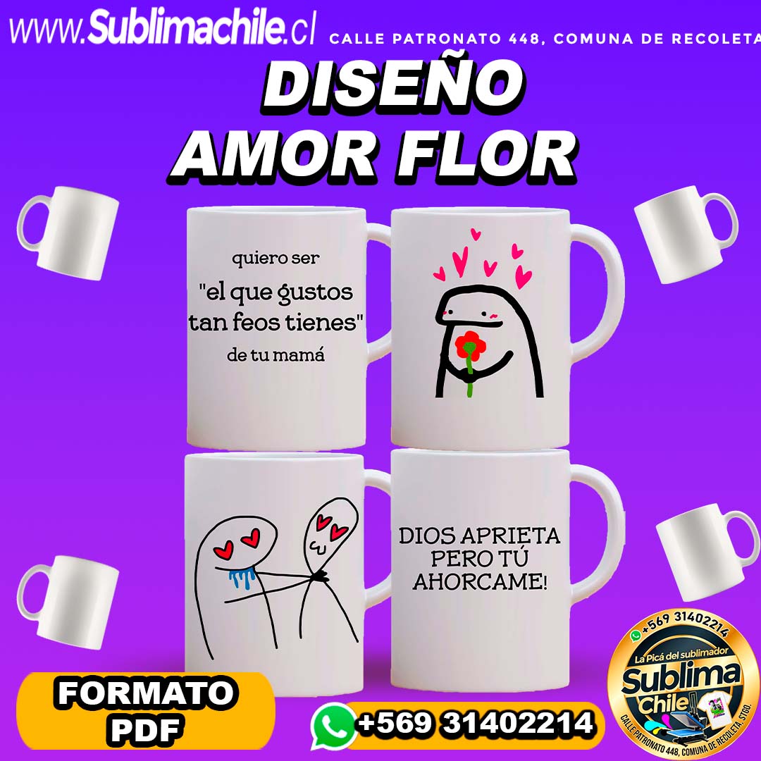 2 Diseños Amor Flork para Sublimar Tazones - PDF Editable en CDR 1 2 Diseños Amor Flork para Sublimar Tazones - PDF Editable en CDR
