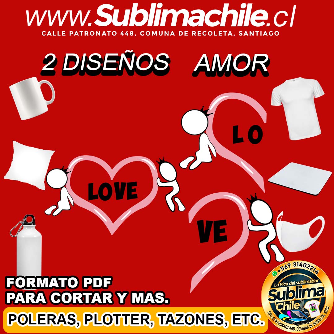 2 Diseños de Love para Sublimar Editable en CDR - PDF 1 2 Diseños de Love para Sublimar Editable en CDR - PDF