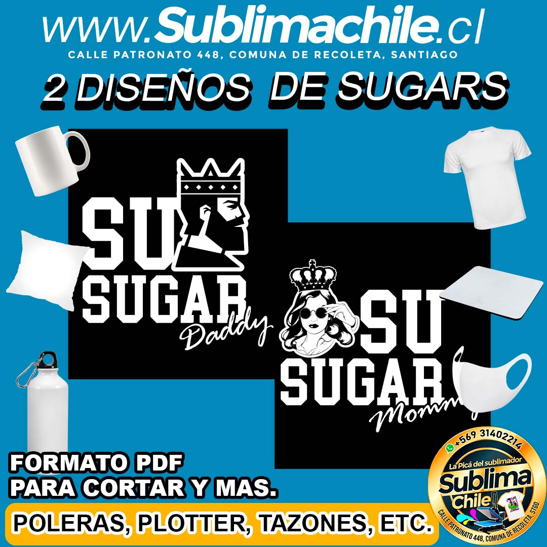 2 Diseños de Sugar para Sublimar Editable en CDR - PDF 1 2 Diseños de Sugar para Sublimar Editable en CDR - PDF
