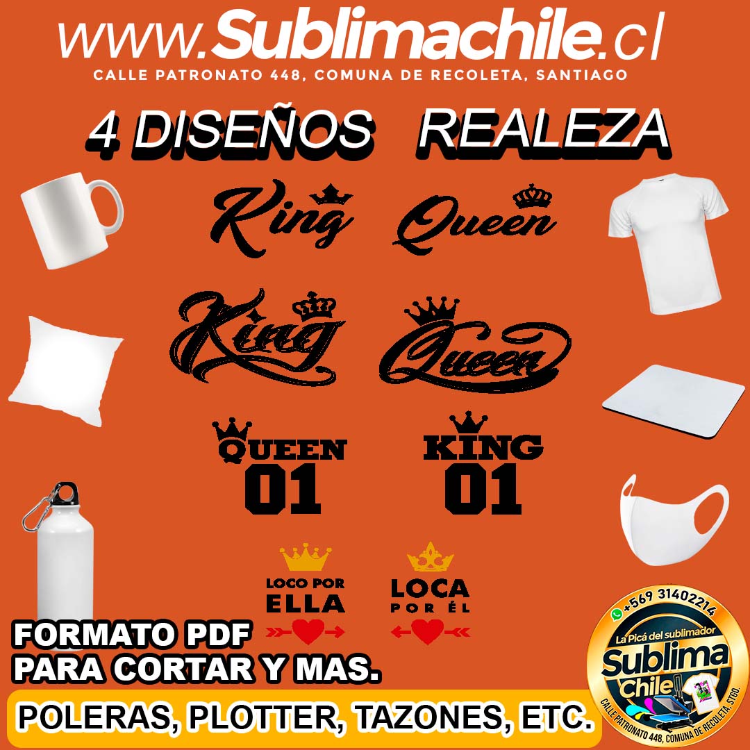 4 Diseños de Realeza para Sublimar editable en CDR - PDF 1 4 Diseños de Realeza para Sublimar editable en CDR - PDF