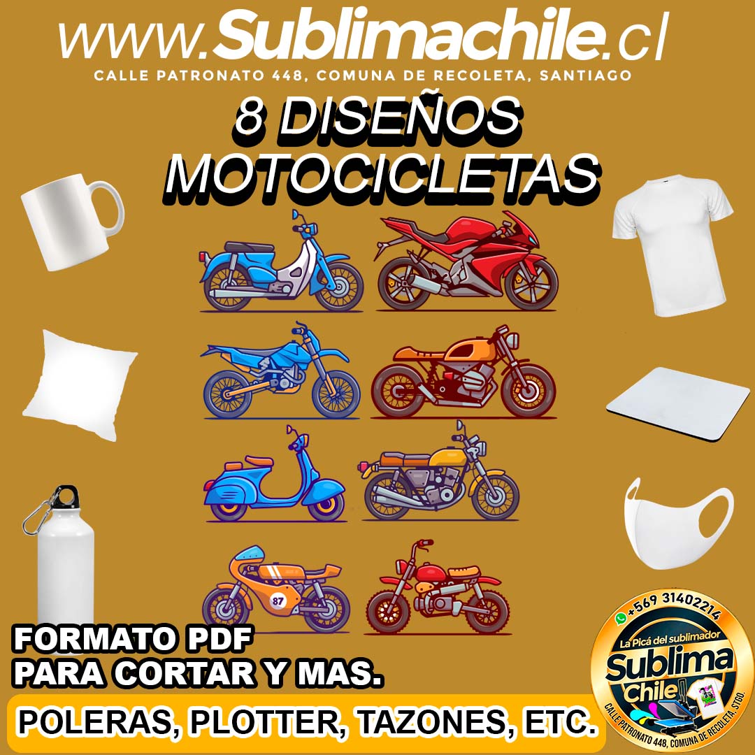 8 Diseños de Motocicletas para Sublimar - PDF Editable en CDR 1 8 Diseños de Motocicletas para Sublimar - PDF Editable en CDR