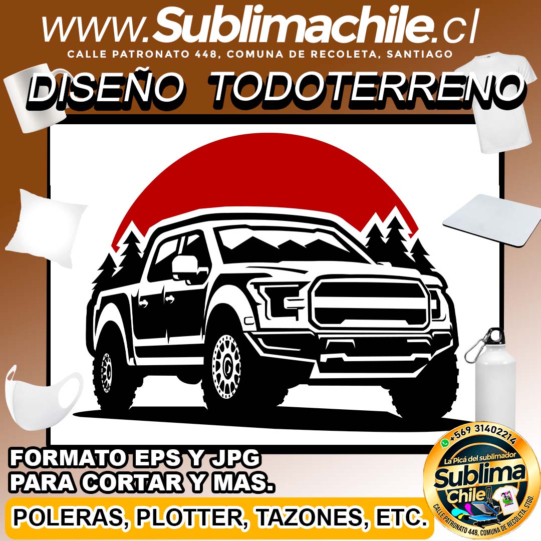 Diseño Auto Todoterreno para Sublimar editable en CDR - EPS y JPG 1 Diseño Auto Todoterreno para Sublimar editable en CDR - EPS y JPG