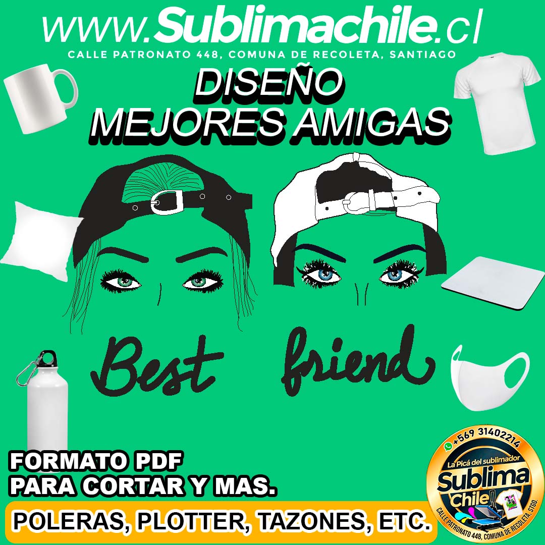 Diseño de Mejores Amigas para Sublimar editable en CDR - PDF 1 Diseño de Mejores Amigas para Sublimar editable en CDR - PDF