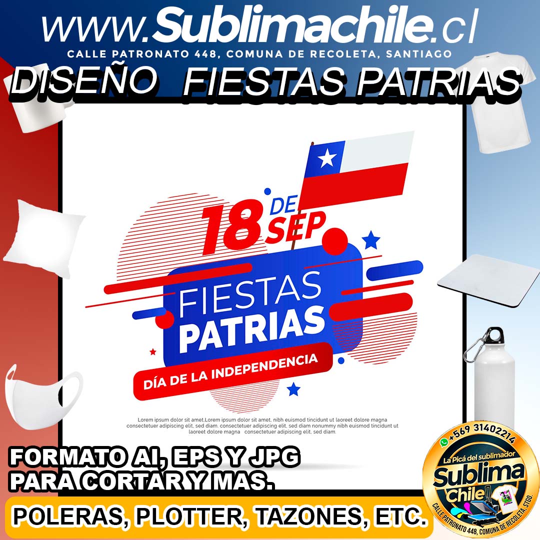 Diseño de las Fiestas Patrias para Sublimar y Editar en CDR - AI, JPG y EPS 1 Diseño de las Fiestas Patrias para Sublimar y Editar en CDR - AI, JPG y EPS