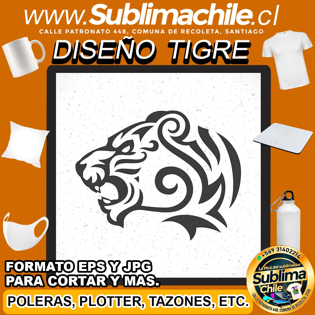 Diseño de un Tigre para Sublimar - JPG y EPS 1 Diseño de un Tigre para Sublimar - JPG y EPS
