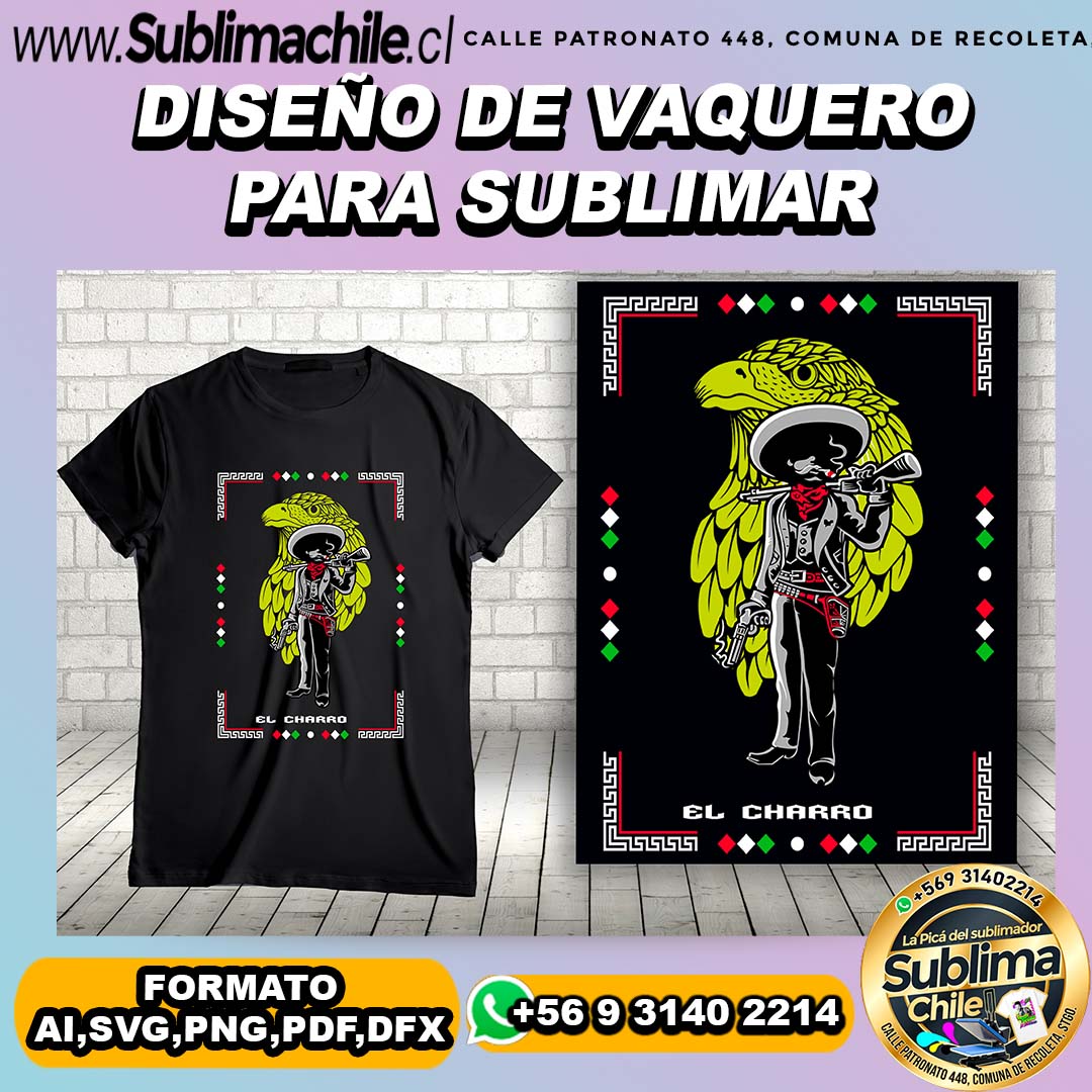 Diseño de vaqueros para sublimar poleras - AI,SVG,PNG,PDF,DFX 1 Diseño de vaqueros para sublimar poleras - AI,SVG,PNG,PDF,DFX