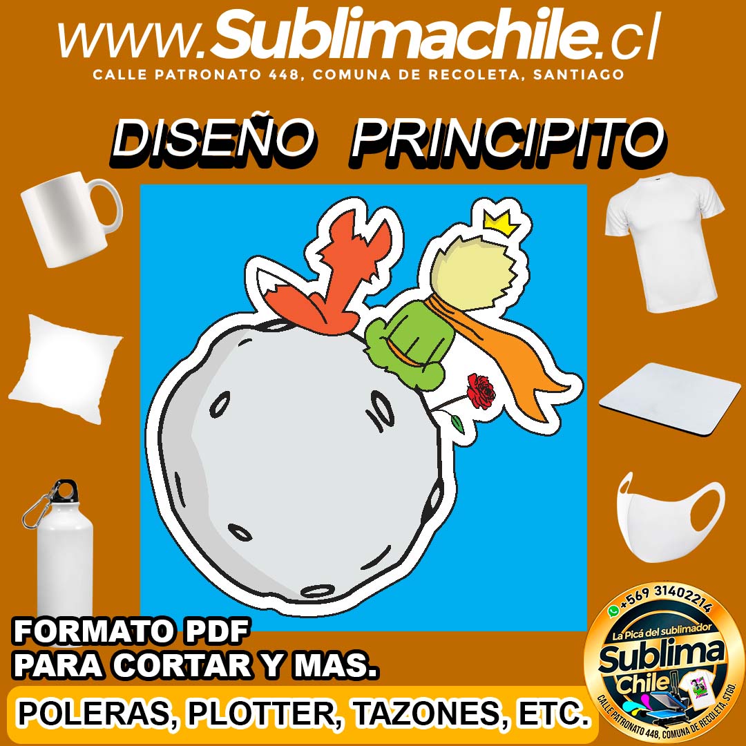Diseño del Principito para Sublimar editable en CDR - PDF 1 Diseño del Principito para Sublimar editable en CDR - PDF