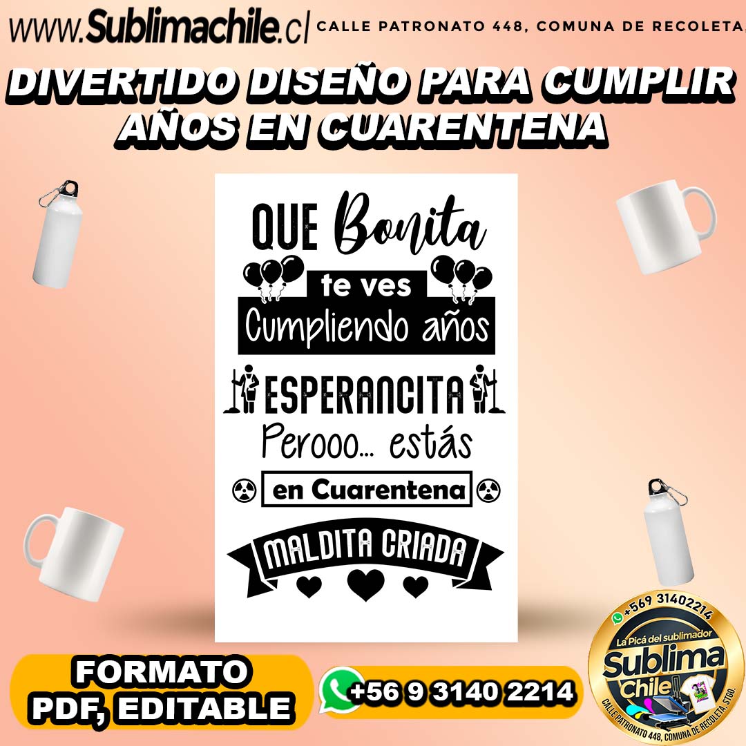 Divertido diseño para cumplir años en cuarentena para sublimar - PDF 1 Divertido diseño para cumplir años en cuarentena para sublimar - PDF