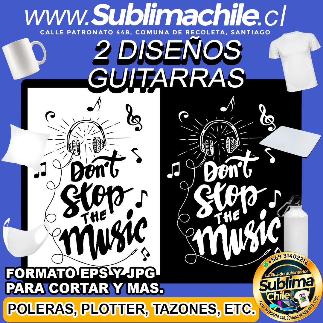 2 Diseños de Guitarra para Sublimar - JPG y EPS 1 2 Diseños de Guitarra para Sublimar - JPG y EPS
