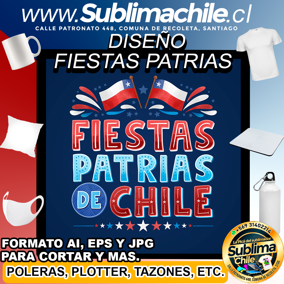 Diseño Fiestas Patrias para Sublimar - JPG, EPS y AI 1 Diseño Fiestas Patrias para Sublimar - JPG, EPS y AI