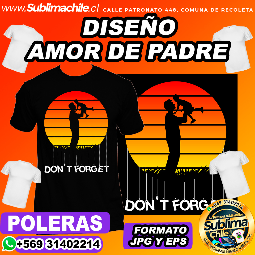 Diseño de Amor Padre e Hijo para Sublimar Poleras - JPG y ESP 1 Diseño de Amor Padre e Hijo para Sublimar Poleras - JPG y ESP