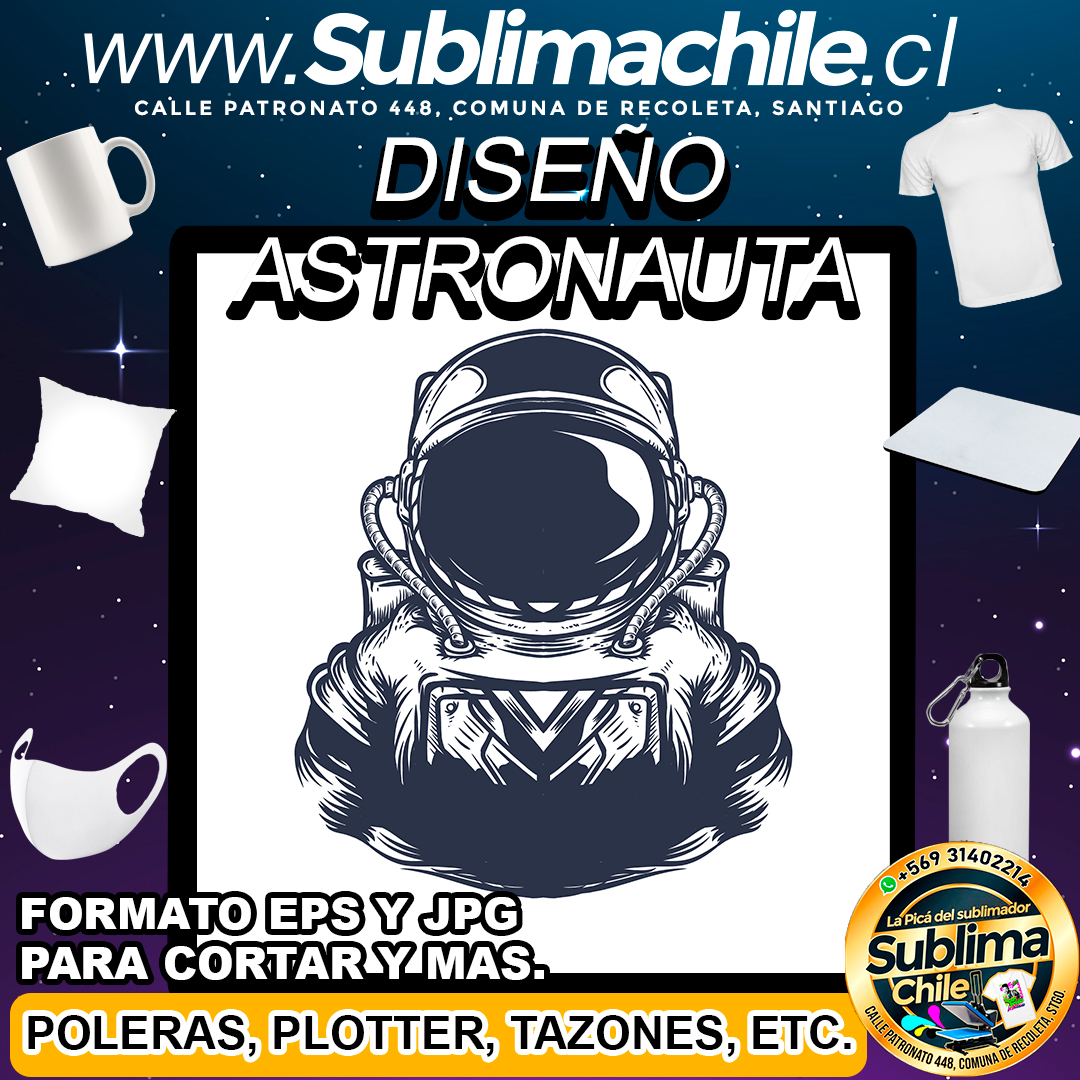 Diseño de Astronautas para Sublimar - JPG y EPS 1 Diseño de Astronautas para Sublimar - JPG y EPS