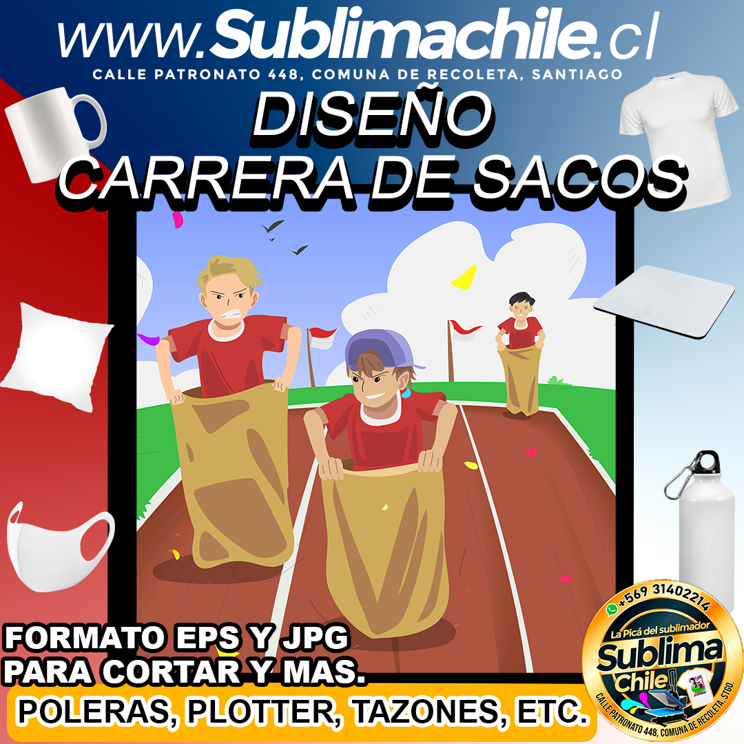 Diseño de Carrera de Sacos para Sublimar - JPG y EPS 1 Diseño de Carrera de Sacos para Sublimar - JPG y EPS