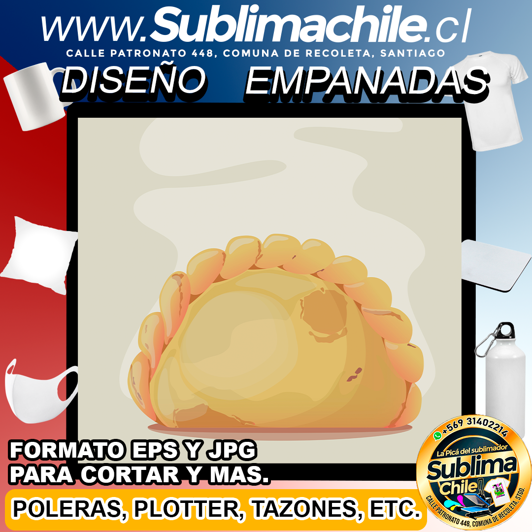Diseño de Empanadas para Sublimar - JPG y EPS 1 Diseño de Empanadas para Sublimar - JPG y EPS