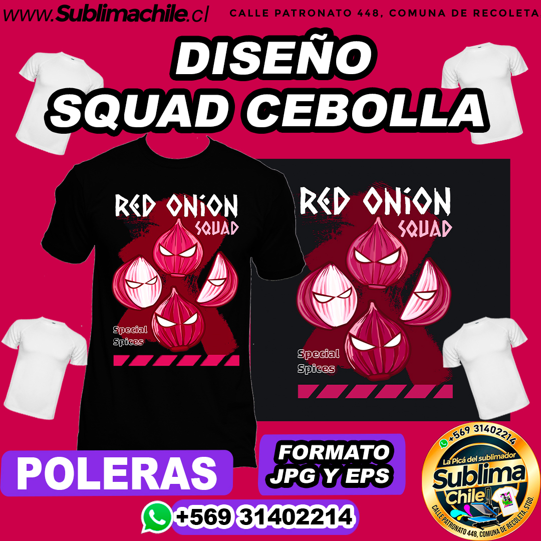 Diseño de Squad Cebolla para Sublimar Poleras - JPG y EPS 1 Diseño de Squad Cebolla para Sublimar Poleras - JPG y EPS