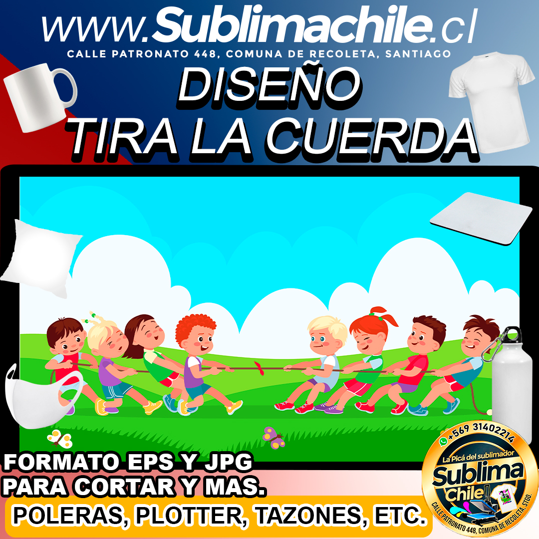 Diseño de Tirar la Cuerda para Sublimar - EPS y JPG 1 Diseño de Tirar la Cuerda para Sublimar - EPS y JPG