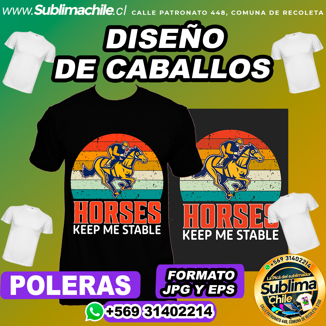Diseño sobre los Caballo para Sublimar Poleras - JPG y EPS 1 Diseño sobre los Caballo para Sublimar Poleras - JPG y EPS