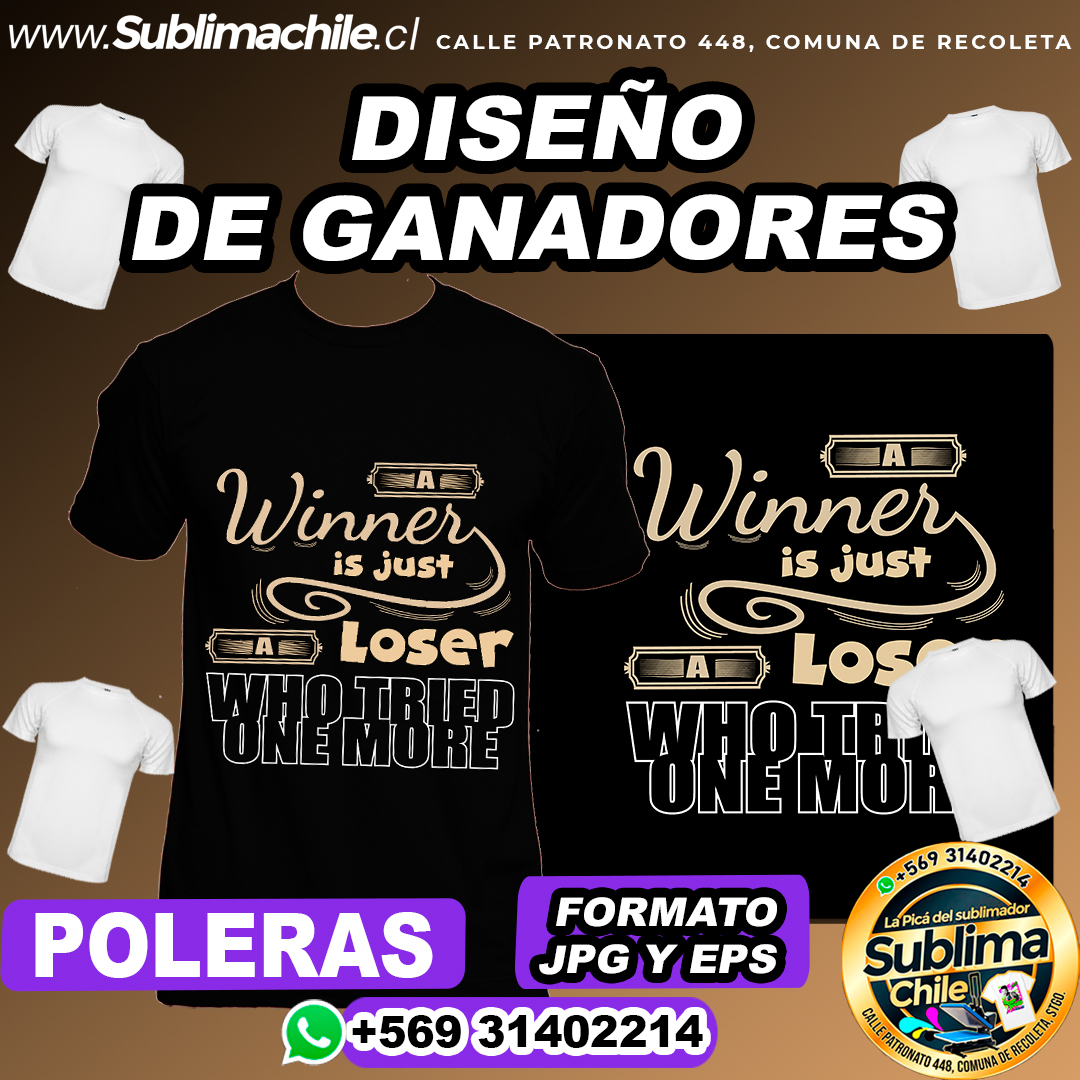 Diseño sobre los Ganadores para Sublimar Poleras - JPG y EPS 1 Diseño sobre los Ganadores para Sublimar Poleras - JPG y EPS