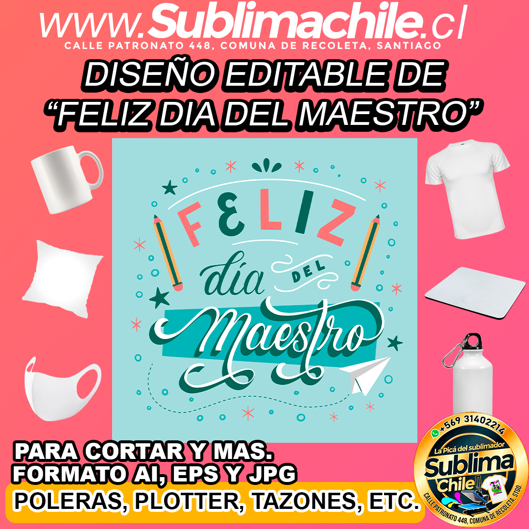 Un diseño editable del dia del maestro para sublimar - AI, JPG, EPS 1 Un diseño editable del dia del maestro para sublimar - AI, JPG, EPS
