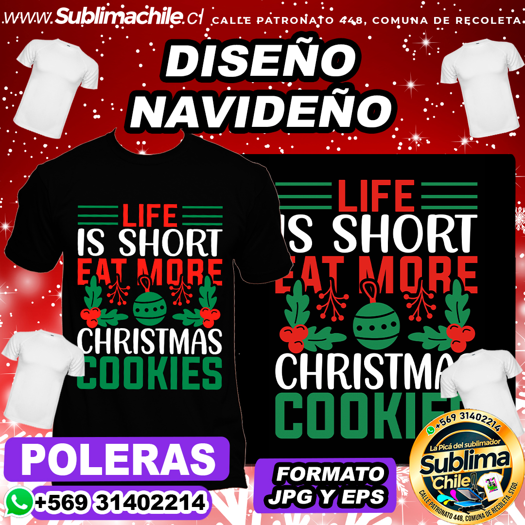 Diseño Navideño para Sublimar Poleras - EPS y JPG 1 Diseño Navideño para Sublimar Poleras - EPS y JPG