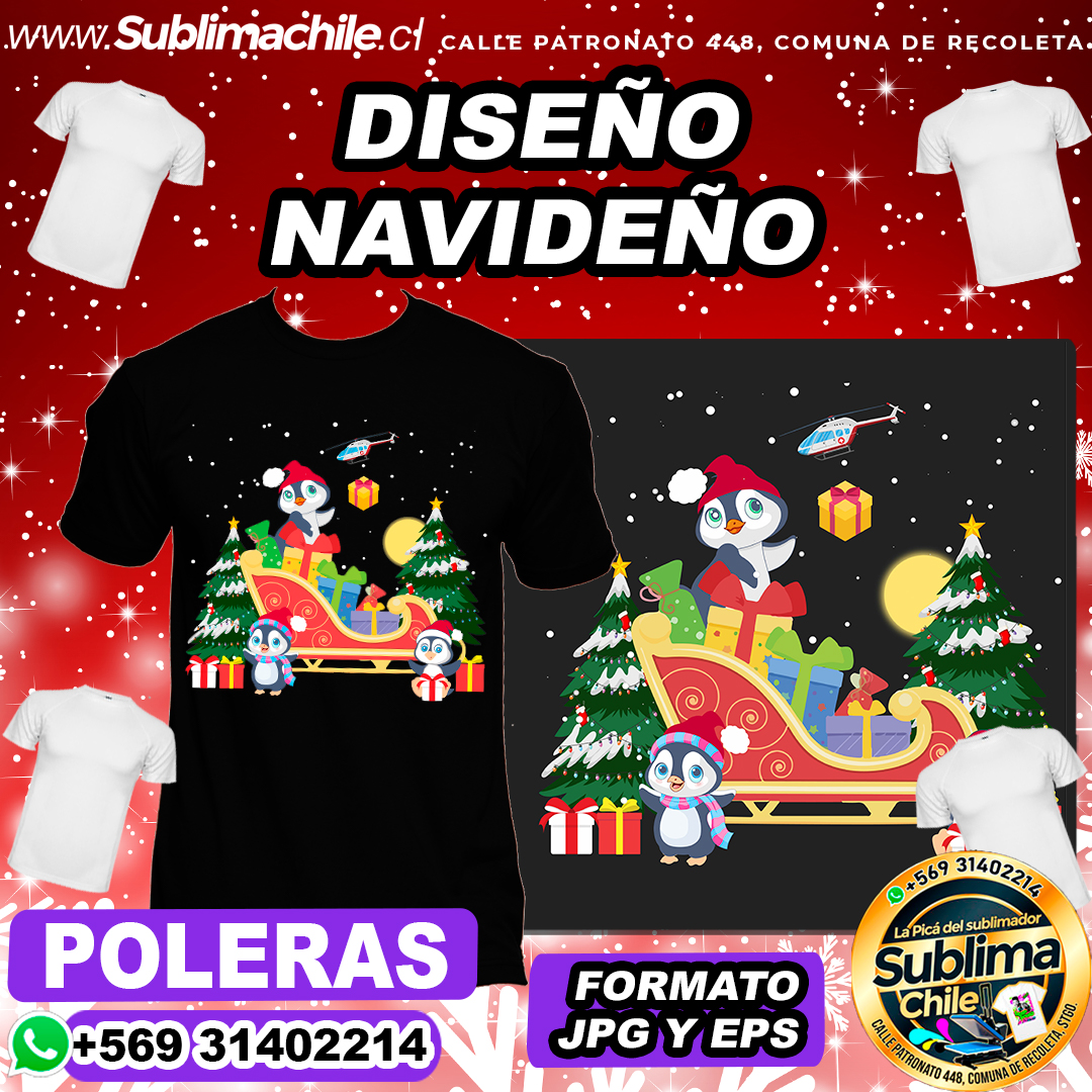 Diseño Navideño para Sublimar Poleras - JPG y EPS 1 Diseño Navideño para Sublimar Poleras - JPG y EPS