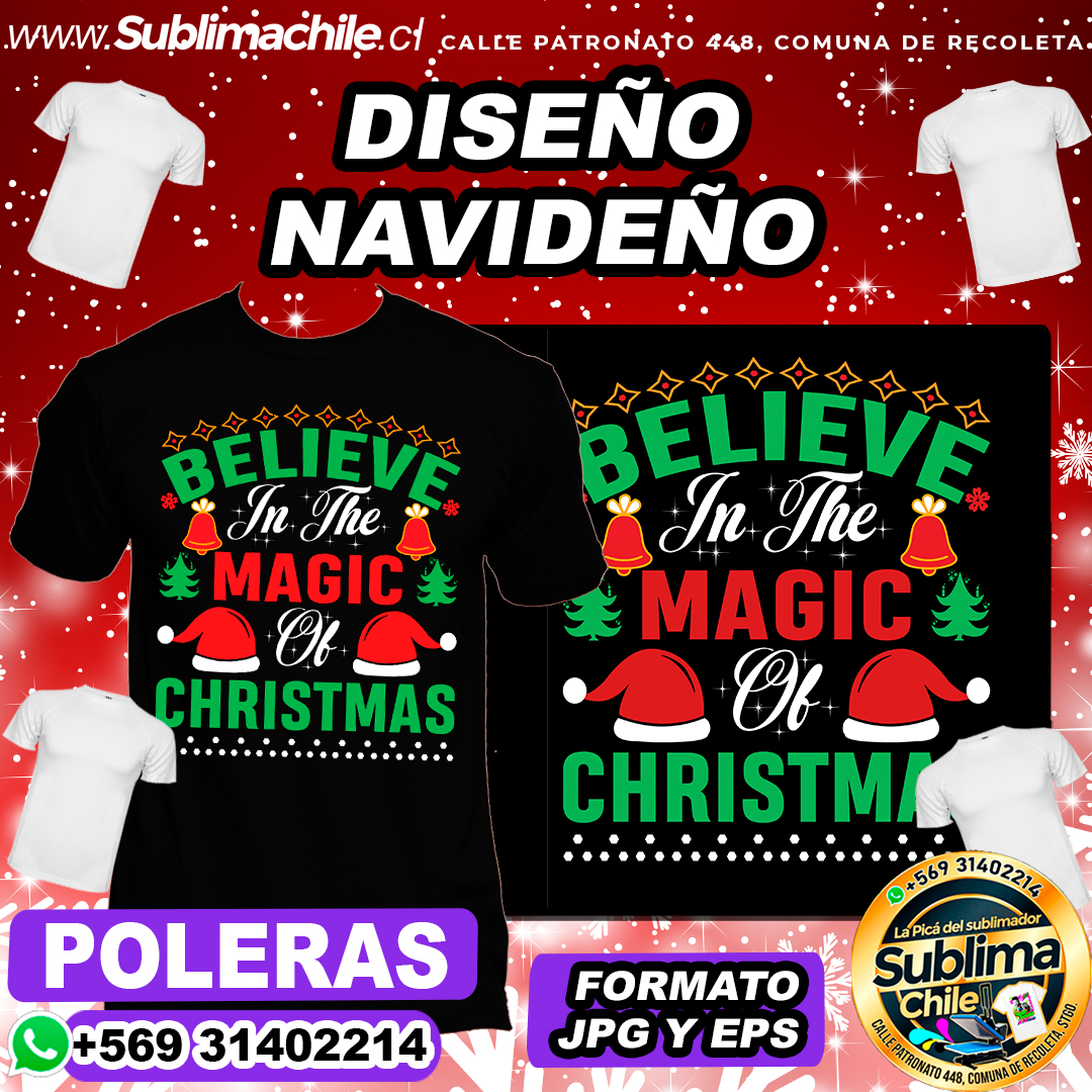 Diseño Navideño para Sublimar Poleras - JPG y EPS 1 Diseño Navideño para Sublimar Poleras - JPG y EPS