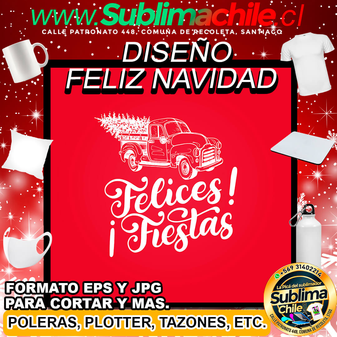 Diseño de Feliz Navidad para Sublimar - JPG y EPS 1 Diseño de Feliz Navidad para Sublimar - JPG y EPS