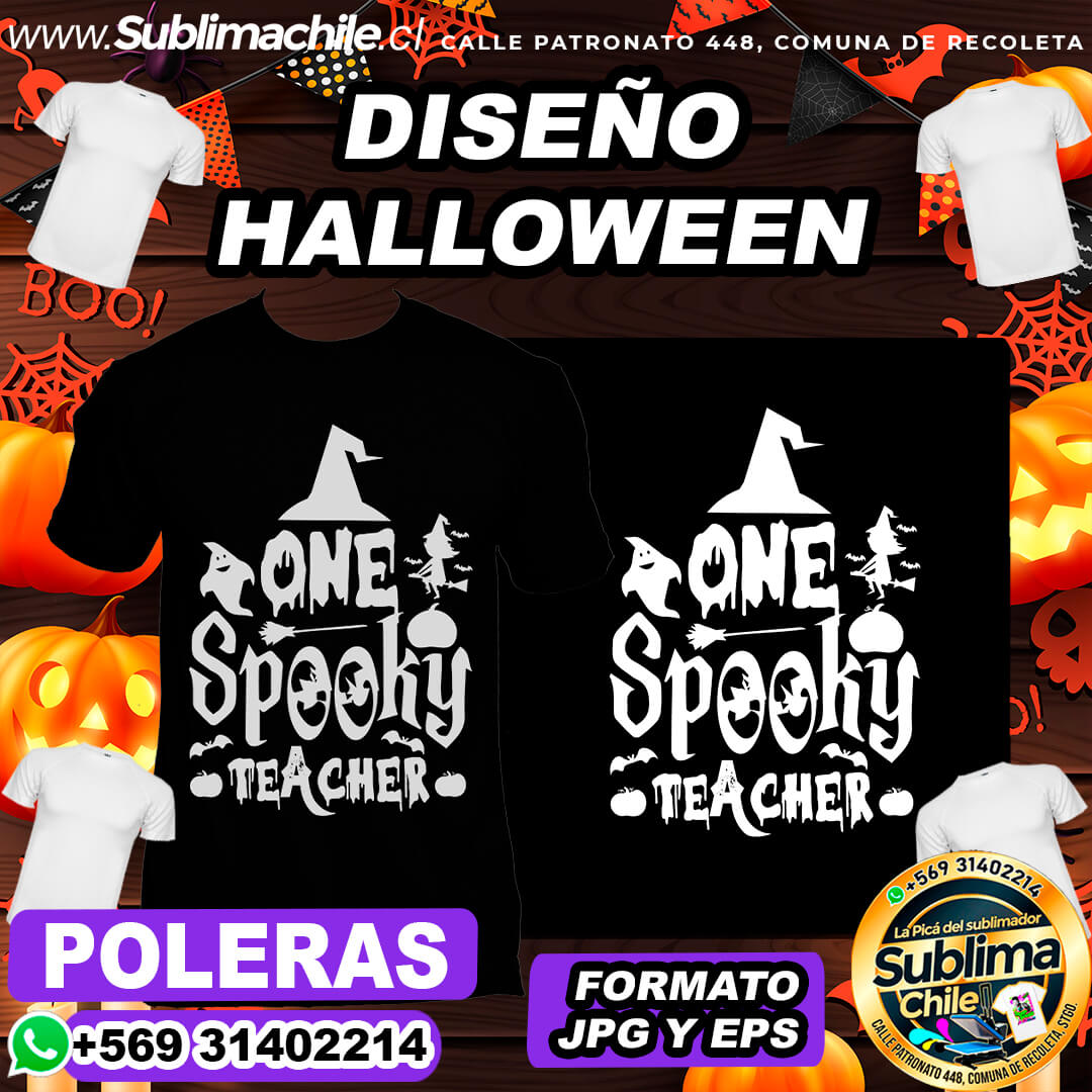 Diseño de Halloween para Sublimar Poleras - JPG y EPS 1 Diseño de Halloween para Sublimar Poleras - JPG y EPS