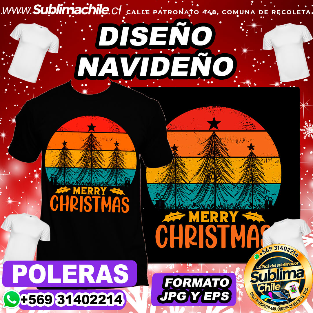 Diseño de Navidad para Sublimar Poleras - JPG y EPS 1 Diseño de Navidad para Sublimar Poleras - JPG y EPS