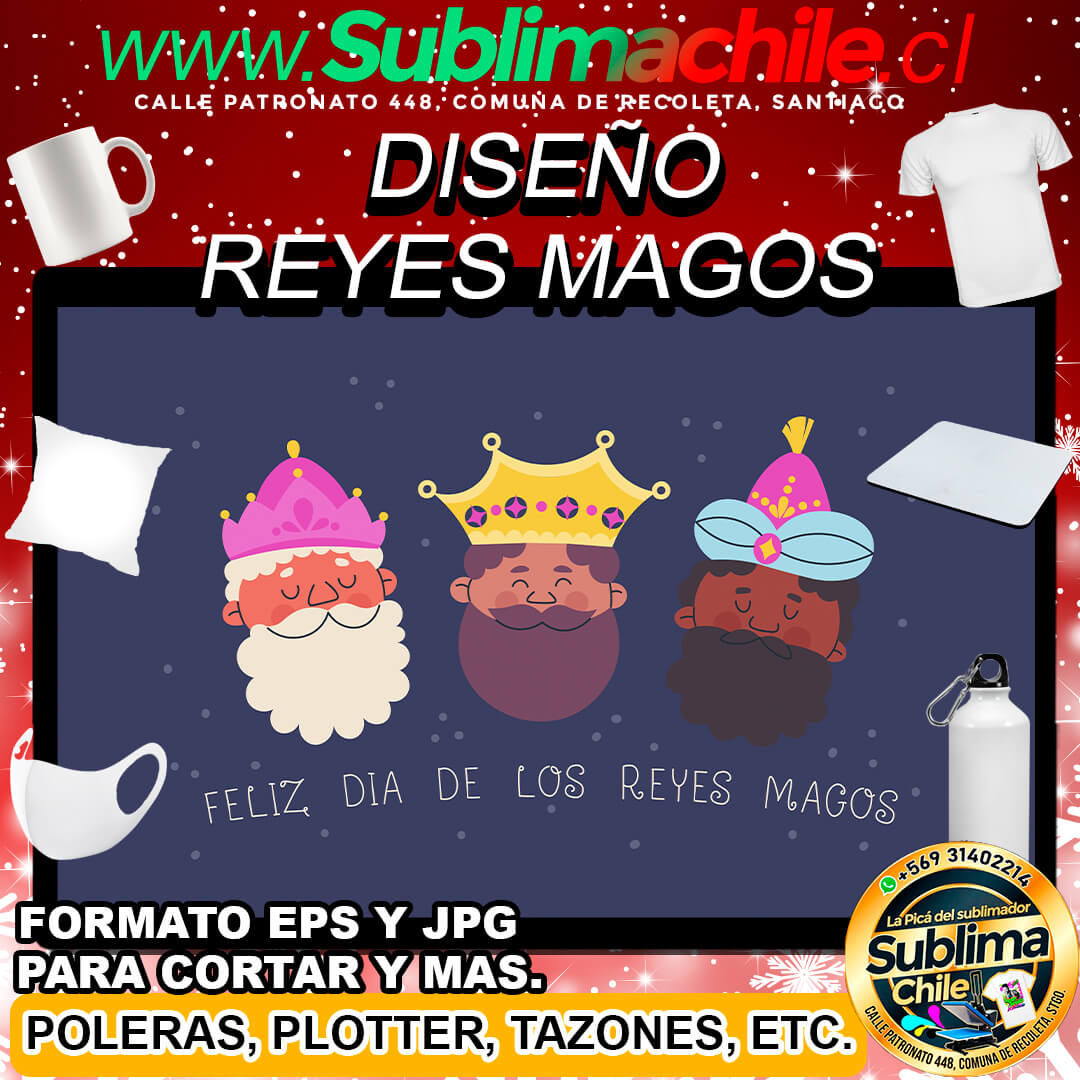 Diseño de los Reyes Magos para Sublimar - JPG y EPS 1 Diseño de los Reyes Magos para Sublimar - JPG y EPS